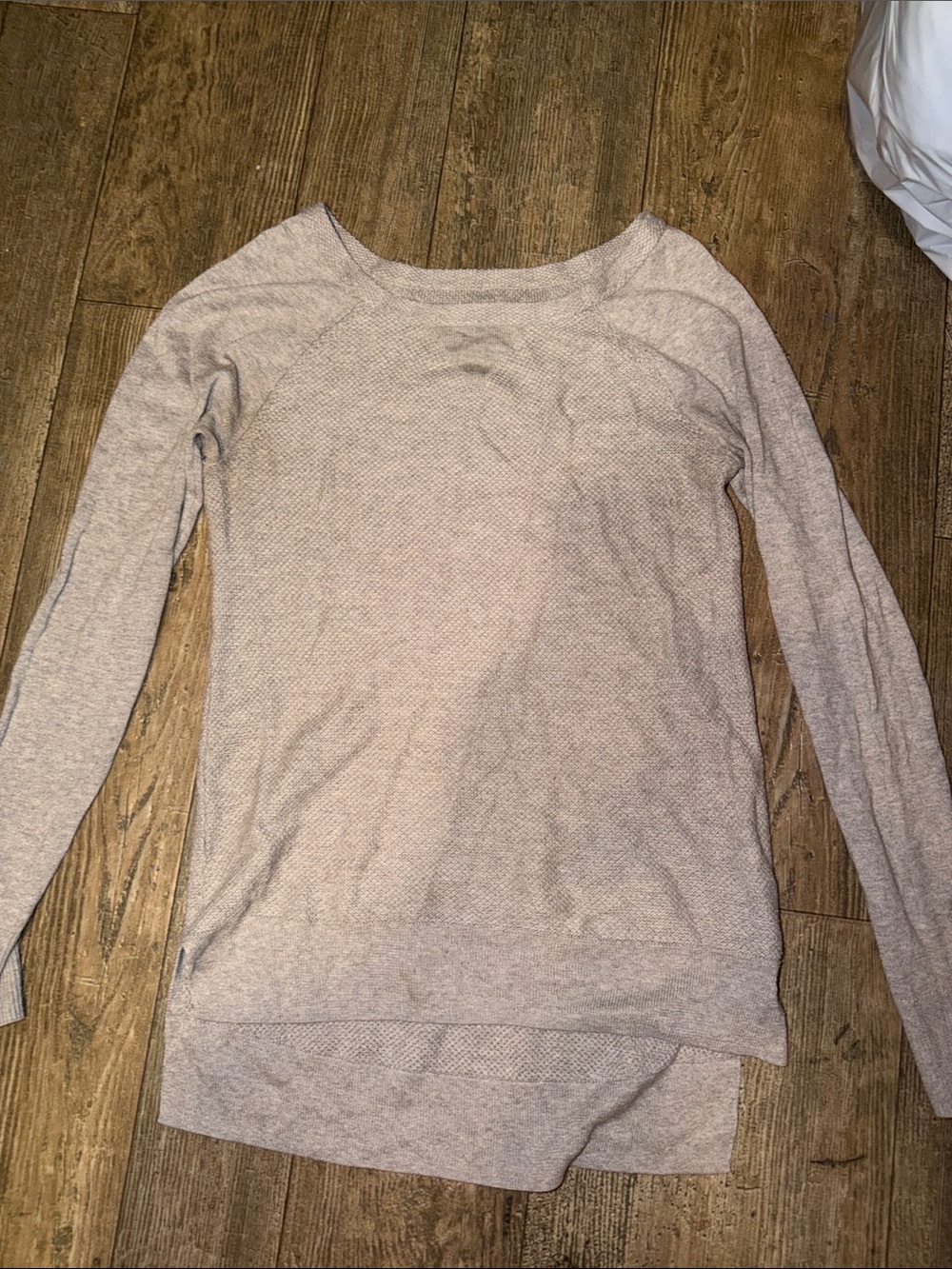 American Eagle Outfitters Lightweight Boatneck Long Sleeve Top - Cream